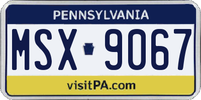 PA license plate MSX9067