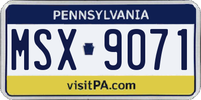 PA license plate MSX9071