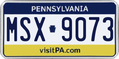 PA license plate MSX9073