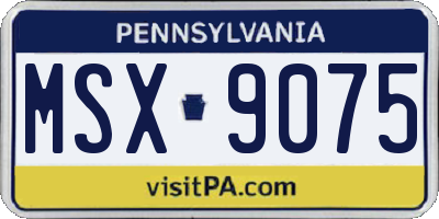 PA license plate MSX9075