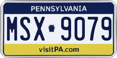 PA license plate MSX9079