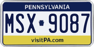 PA license plate MSX9087
