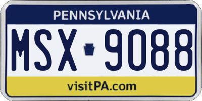 PA license plate MSX9088