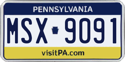 PA license plate MSX9091