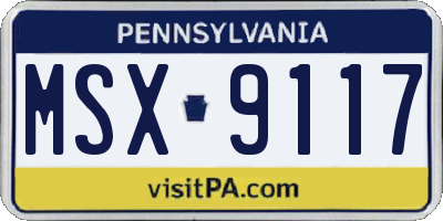 PA license plate MSX9117