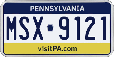 PA license plate MSX9121
