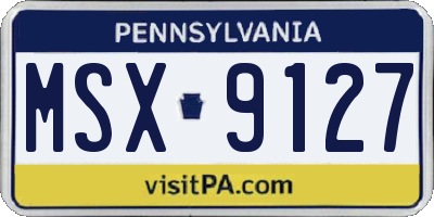 PA license plate MSX9127