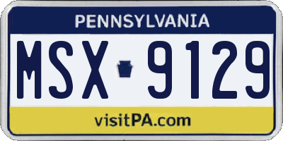 PA license plate MSX9129