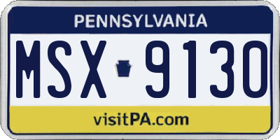 PA license plate MSX9130