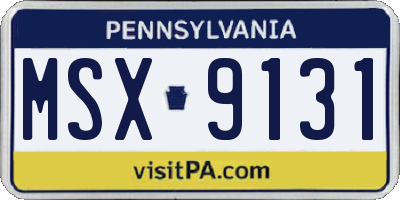 PA license plate MSX9131