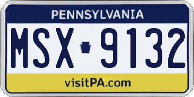 PA license plate MSX9132