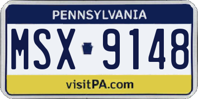 PA license plate MSX9148