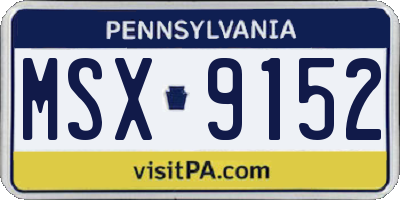 PA license plate MSX9152