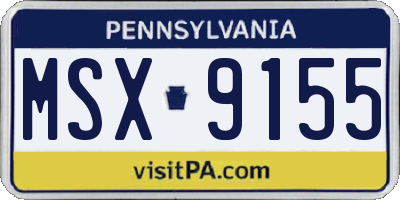PA license plate MSX9155