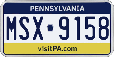 PA license plate MSX9158