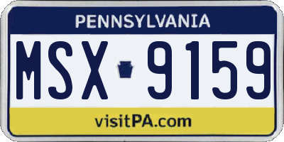 PA license plate MSX9159