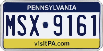 PA license plate MSX9161