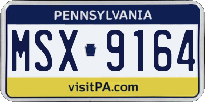 PA license plate MSX9164