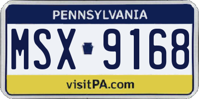 PA license plate MSX9168