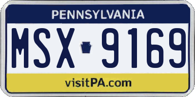 PA license plate MSX9169