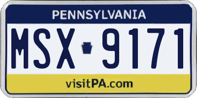 PA license plate MSX9171