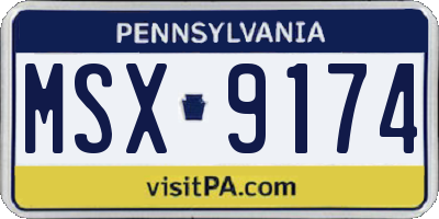 PA license plate MSX9174