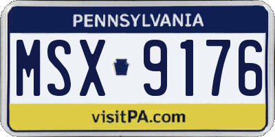 PA license plate MSX9176