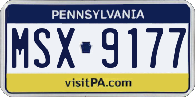 PA license plate MSX9177