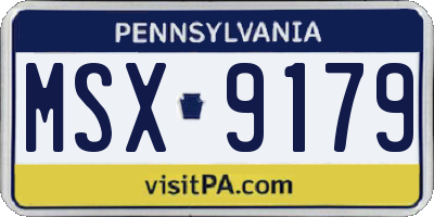 PA license plate MSX9179
