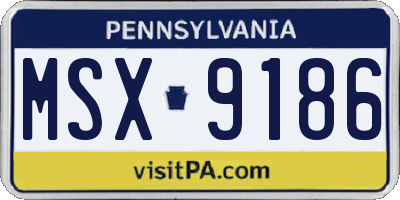 PA license plate MSX9186