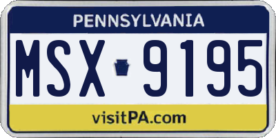 PA license plate MSX9195