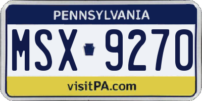 PA license plate MSX9270
