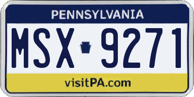 PA license plate MSX9271