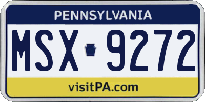 PA license plate MSX9272