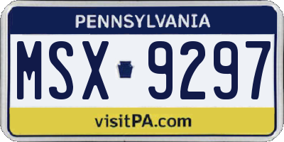 PA license plate MSX9297