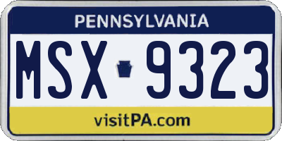 PA license plate MSX9323