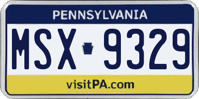 PA license plate MSX9329