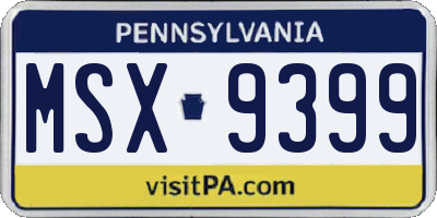 PA license plate MSX9399