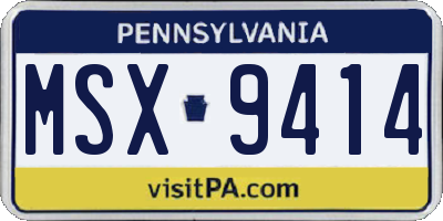 PA license plate MSX9414