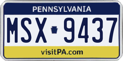 PA license plate MSX9437