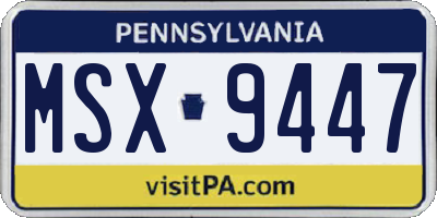 PA license plate MSX9447