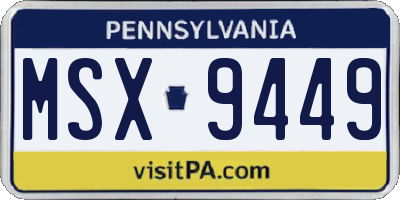 PA license plate MSX9449