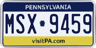 PA license plate MSX9459
