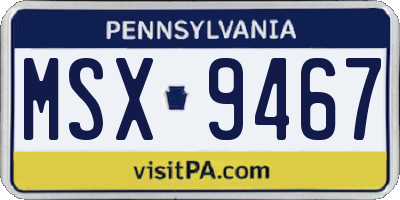 PA license plate MSX9467