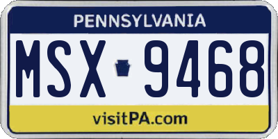 PA license plate MSX9468