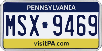 PA license plate MSX9469