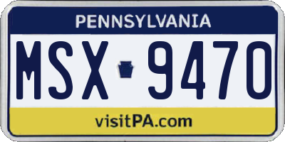 PA license plate MSX9470