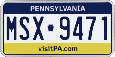 PA license plate MSX9471