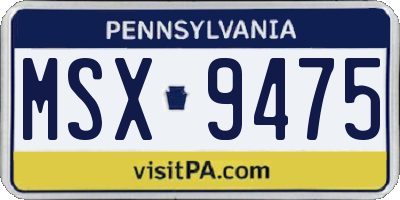 PA license plate MSX9475