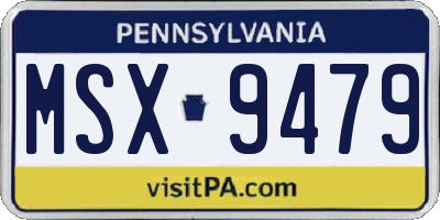 PA license plate MSX9479